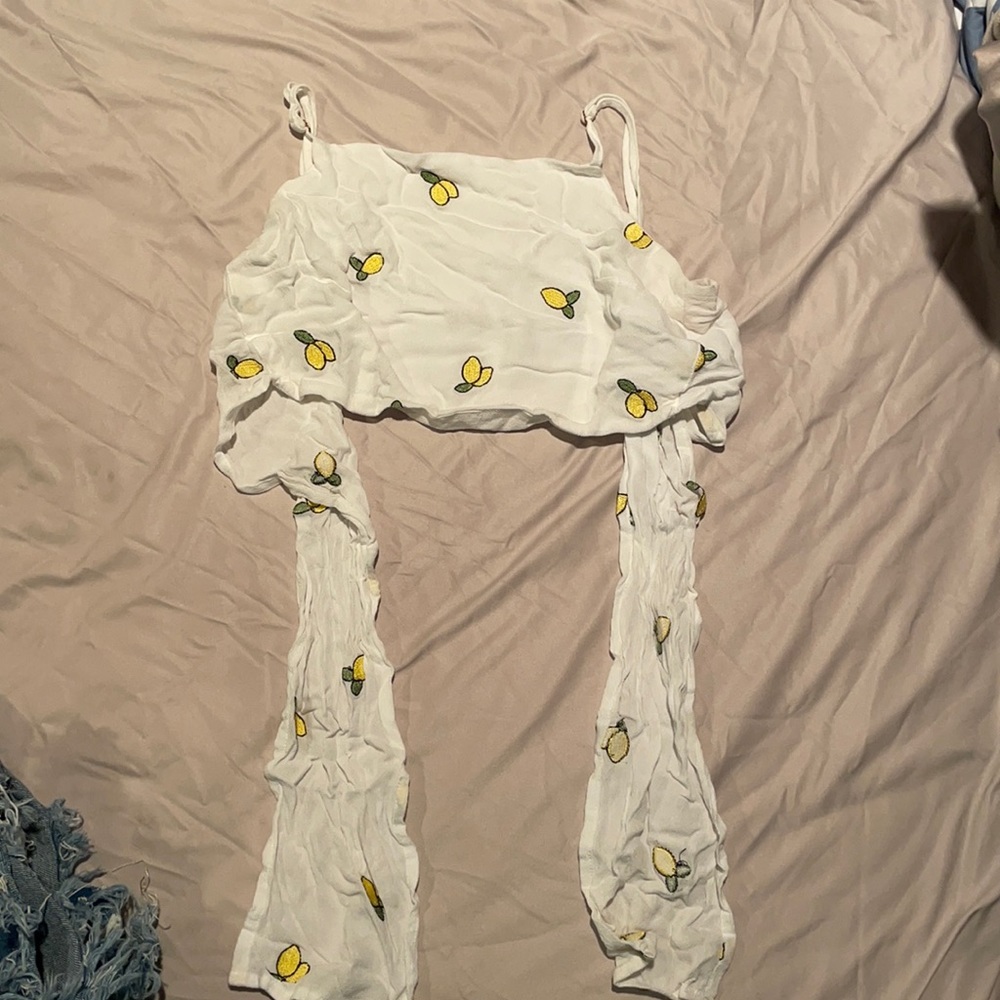 Lemon back tie tank top
